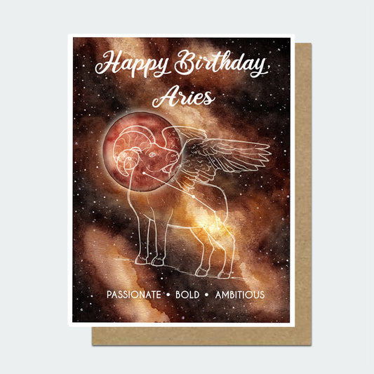 Aries Astrology Birthday Card