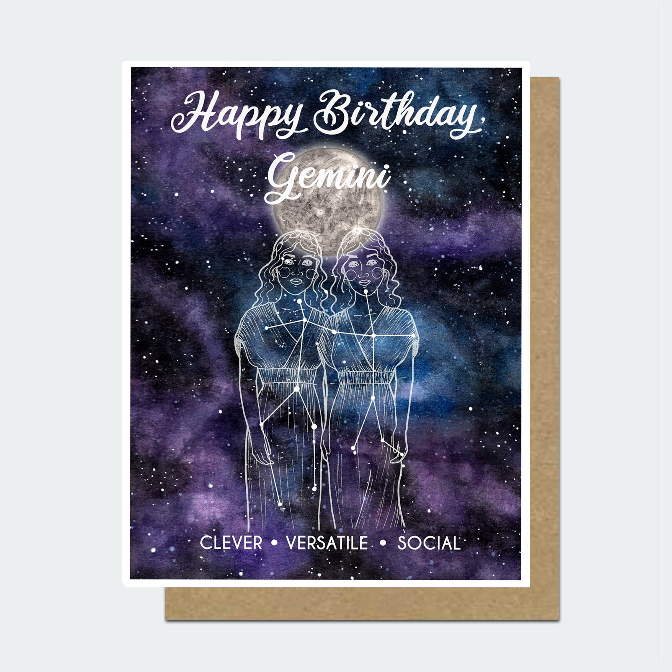 Gemini Astrology Birthday Card Motif s Art Studio