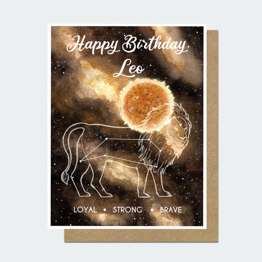 Leo Astrology Birthday Card