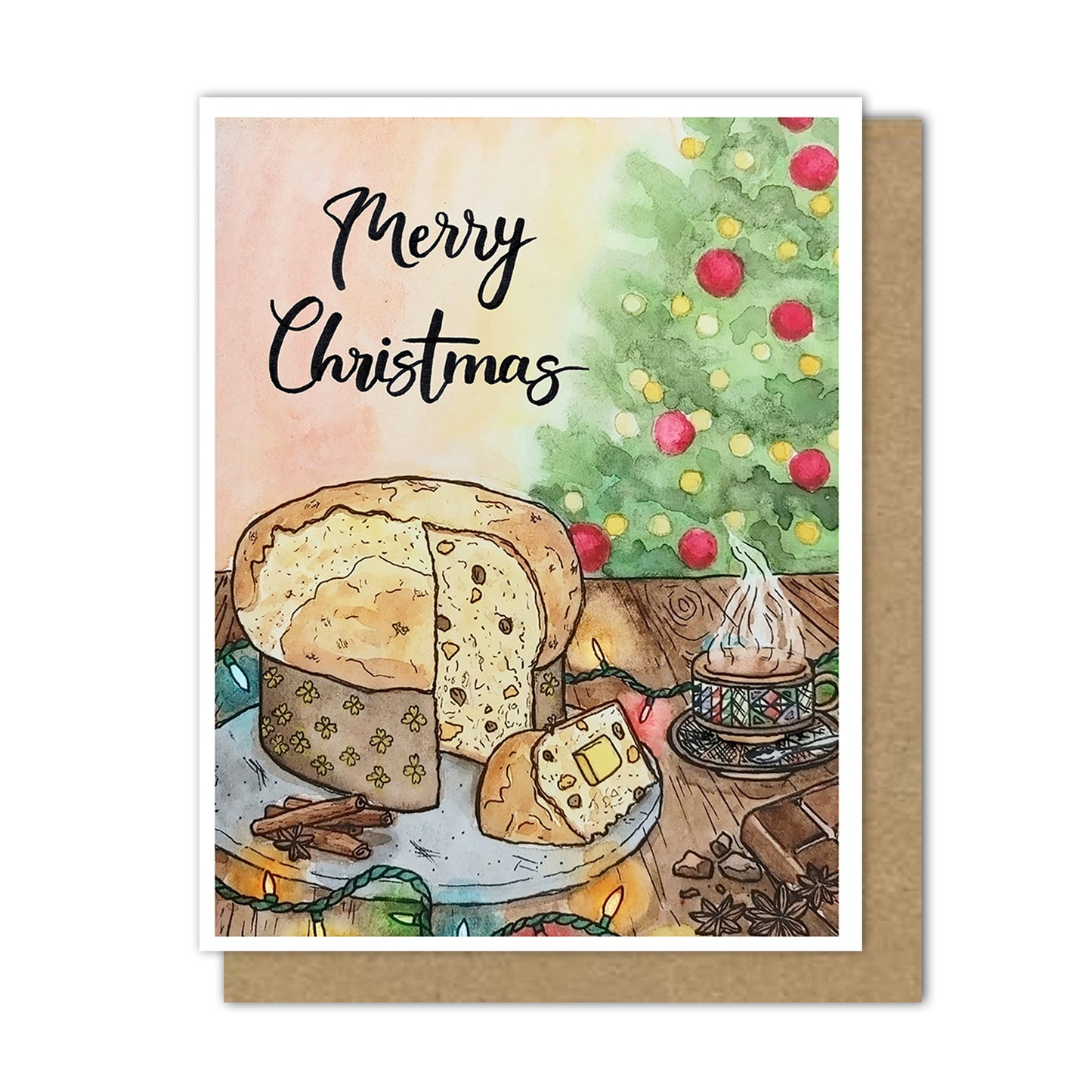 Panettone and Hot Chocolate Card (English/Spanish)