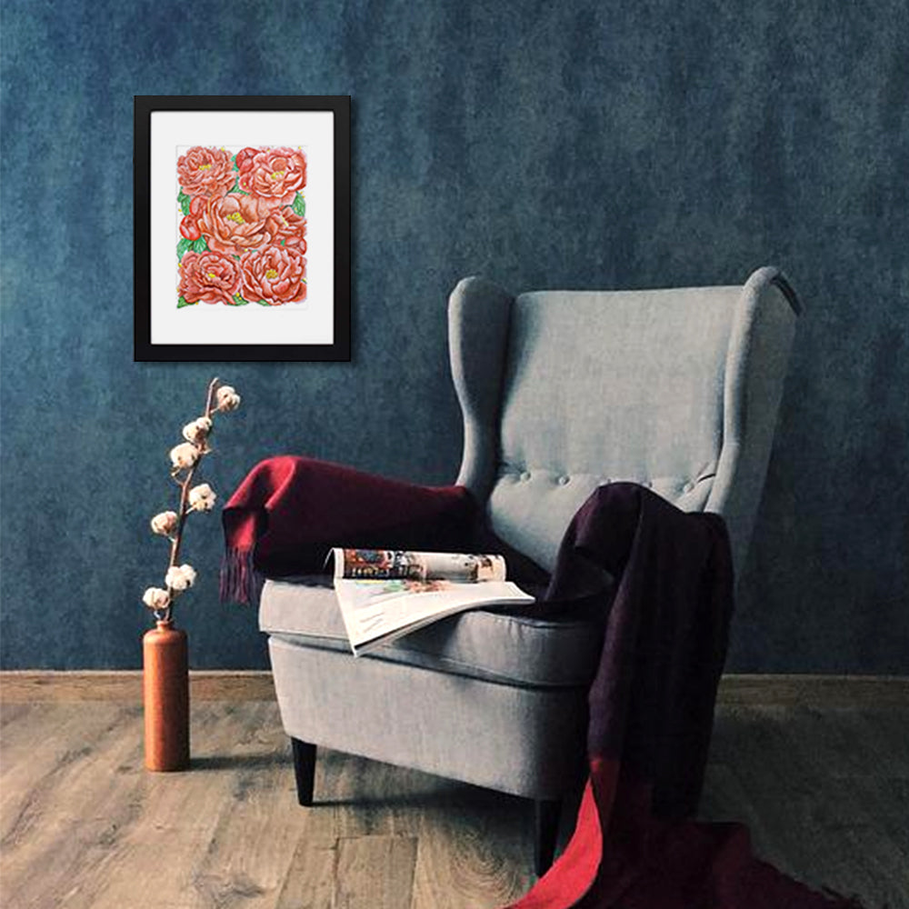 Ruby Peonies Art Print